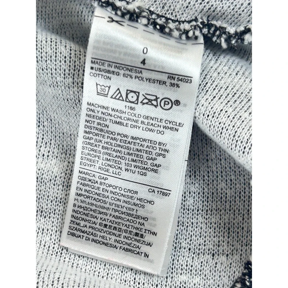 Gap Kids Girls Black White Marled Knit Ruffle‎ Fit Flare Dress 493701-00 Size 0